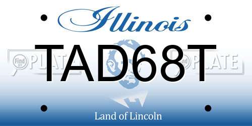 TAD68T Illinois License Plate
