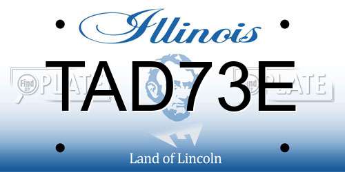 TAD73E Illinois License Plate
