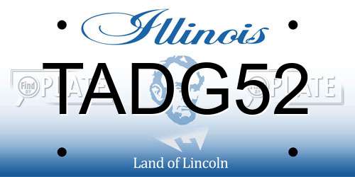 TADG52 Illinois License Plate