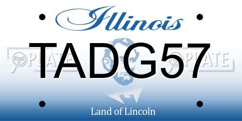 TADG57 Illinois License Plate
