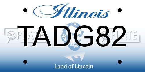 TADG82 Illinois License Plate
