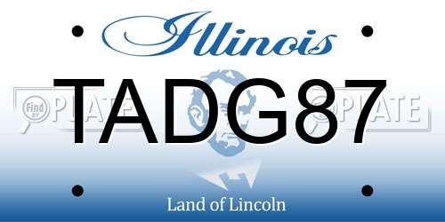 TADG87 Illinois License Plate