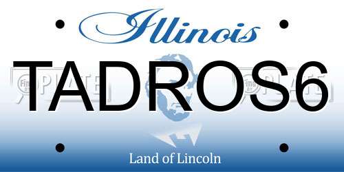 TADROS6 Illinois License Plate