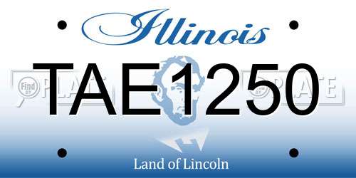 TAE1250 Illinois License Plate