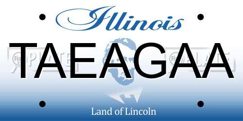 TAEAGAA Illinois License Plate