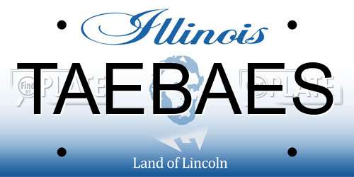 TAEBAES Illinois License Plate