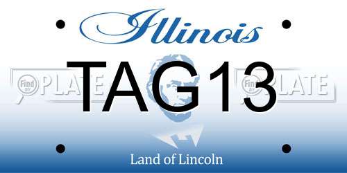 TAG13 Illinois License Plate
