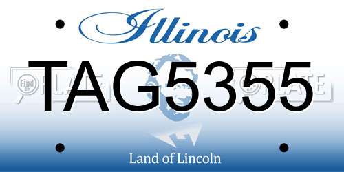 TAG5355 Illinois License Plate