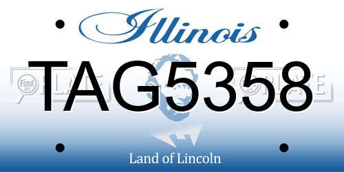 TAG5358 Illinois License Plate