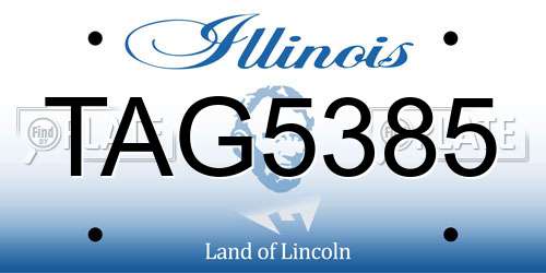 TAG5385 Illinois License Plate