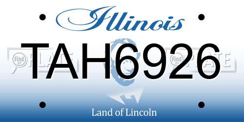 TAH6926 Illinois License Plate
