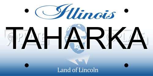 TAHARKA Illinois License Plate