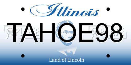 TAHOE98 Illinois License Plate