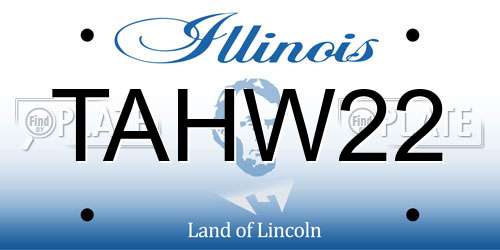 TAHW22 Illinois License Plate