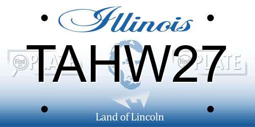 TAHW27 Illinois License Plate