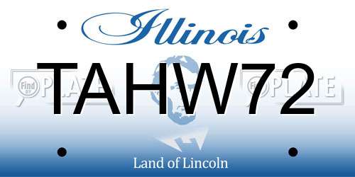 TAHW72 Illinois License Plate