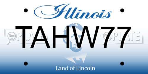 TAHW77 Illinois License Plate