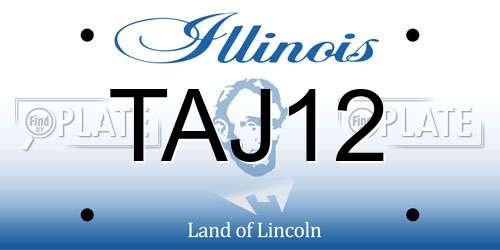 TAJ12 Illinois License Plate