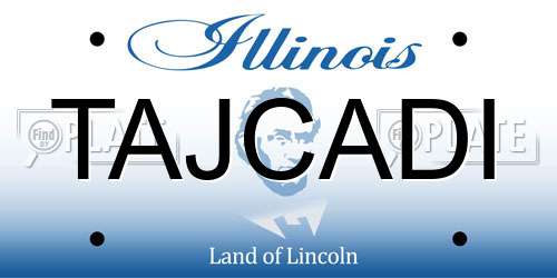 TAJCADI Illinois License Plate