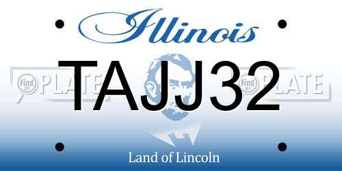 TAJJ32 Illinois License Plate