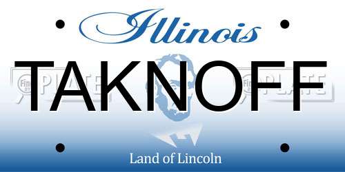 TAKNOFF Illinois License Plate