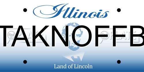 TAKNOFFB Illinois License Plate
