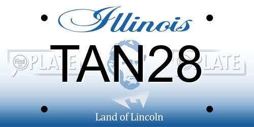 TAN28 Illinois License Plate