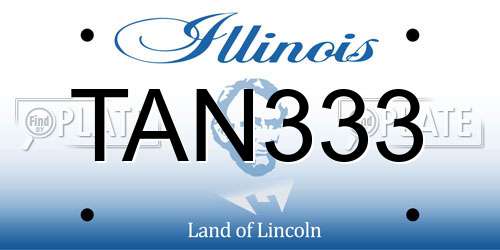 TAN333 Illinois License Plate