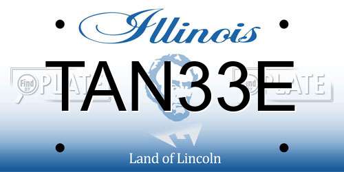TAN33E Illinois License Plate