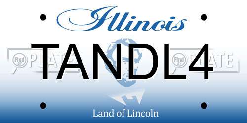 TANDL4 Illinois License Plate