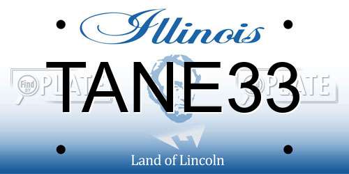 TANE33 Illinois License Plate