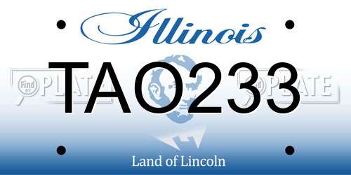 TAO233 Illinois License Plate