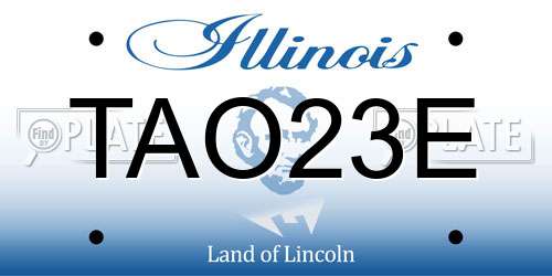 TAO23E Illinois License Plate
