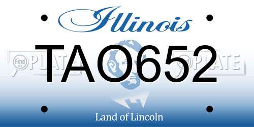 TAO652 Illinois License Plate