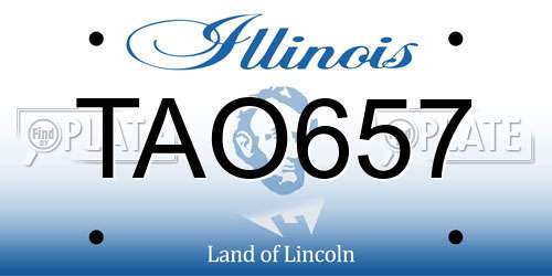 TAO657 Illinois License Plate