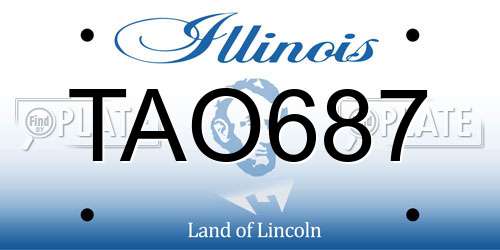 TAO687 Illinois License Plate