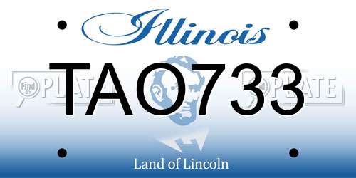 TAO733 Illinois License Plate