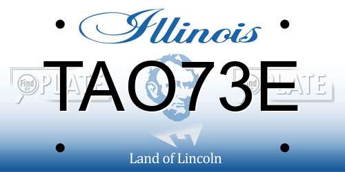 TAO73E Illinois License Plate