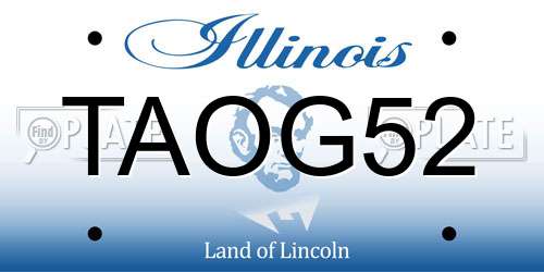 TAOG52 Illinois License Plate