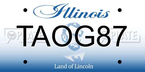 TAOG87 Illinois License Plate