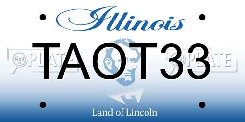 TAOT33 Illinois License Plate