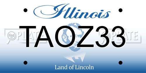 TAOZ33 Illinois License Plate