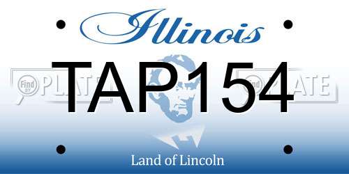 TAP154 Illinois License Plate