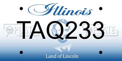 TAQ233 Illinois License Plate