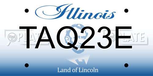 TAQ23E Illinois License Plate