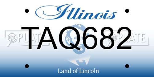 TAQ682 Illinois License Plate