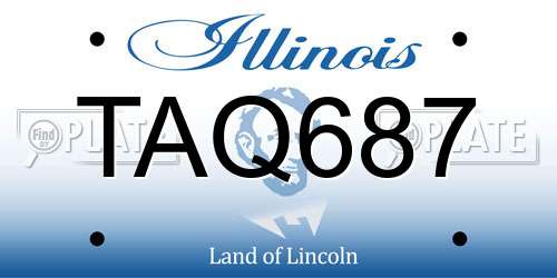 TAQ687 Illinois License Plate