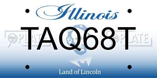 TAQ68T Illinois License Plate