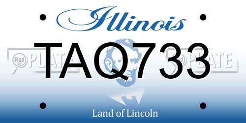 TAQ733 Illinois License Plate