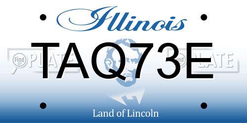 TAQ73E Illinois License Plate